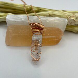 Natural Small Optical Lemurian Quartz Pendant (Reiki Infused)